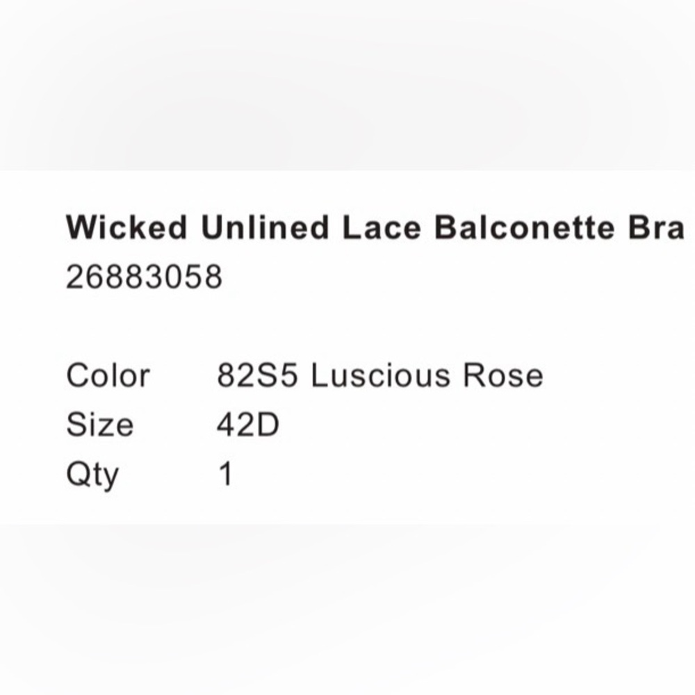 Victoria's Secret Wickd Unlined Lace Bra in Lucious Rose 42D - Picture 4 of 4